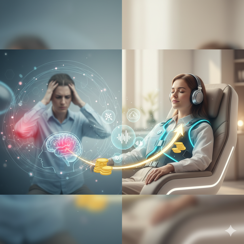 Tecnologias de conforto que viram lucro: dor e ansiedade sob controle