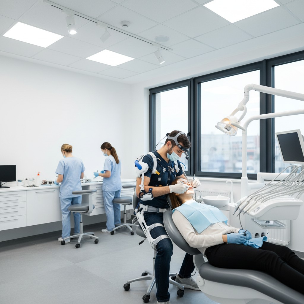 Exoesqueletos na odontologia: precisão e saúde do dentista em foco